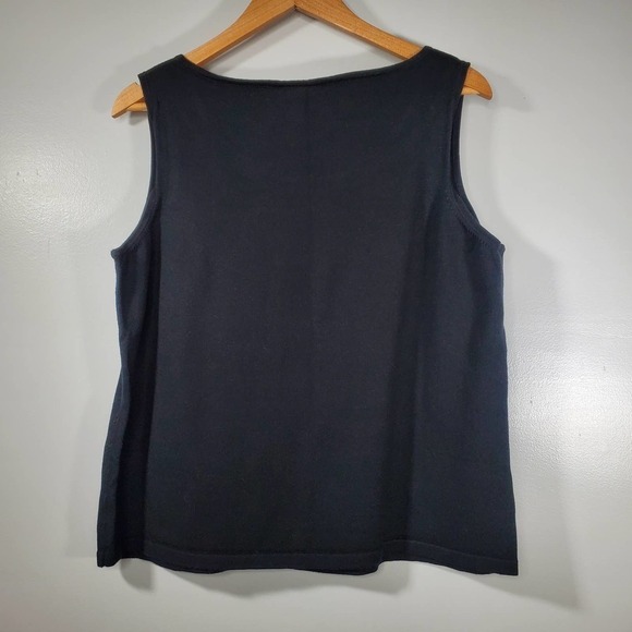 Lane Bryant Woven Sleeveless Cotton Blend Tank Top Black Size 18/20 - Picture 4 of 7